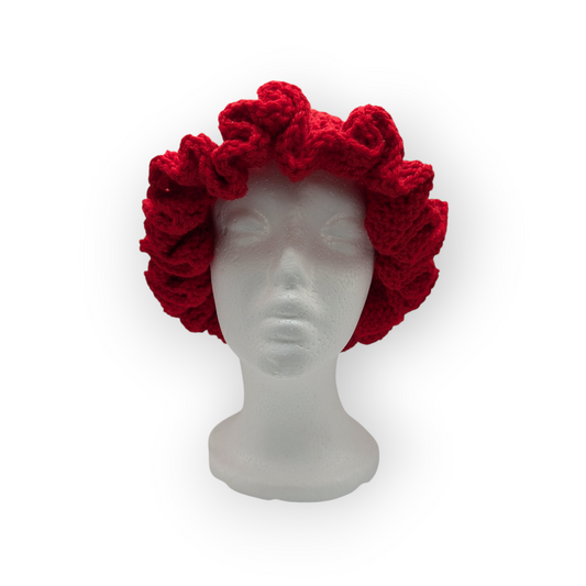 Red ruffle bucket hat image 0