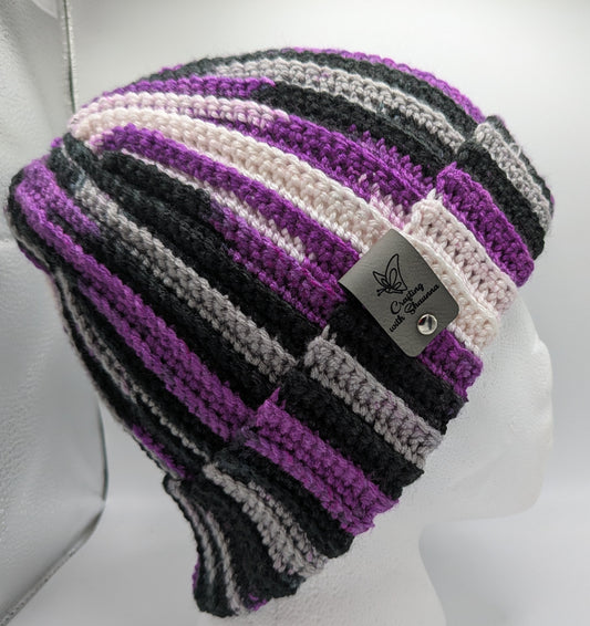 Purple Ribbed beanie image 0
