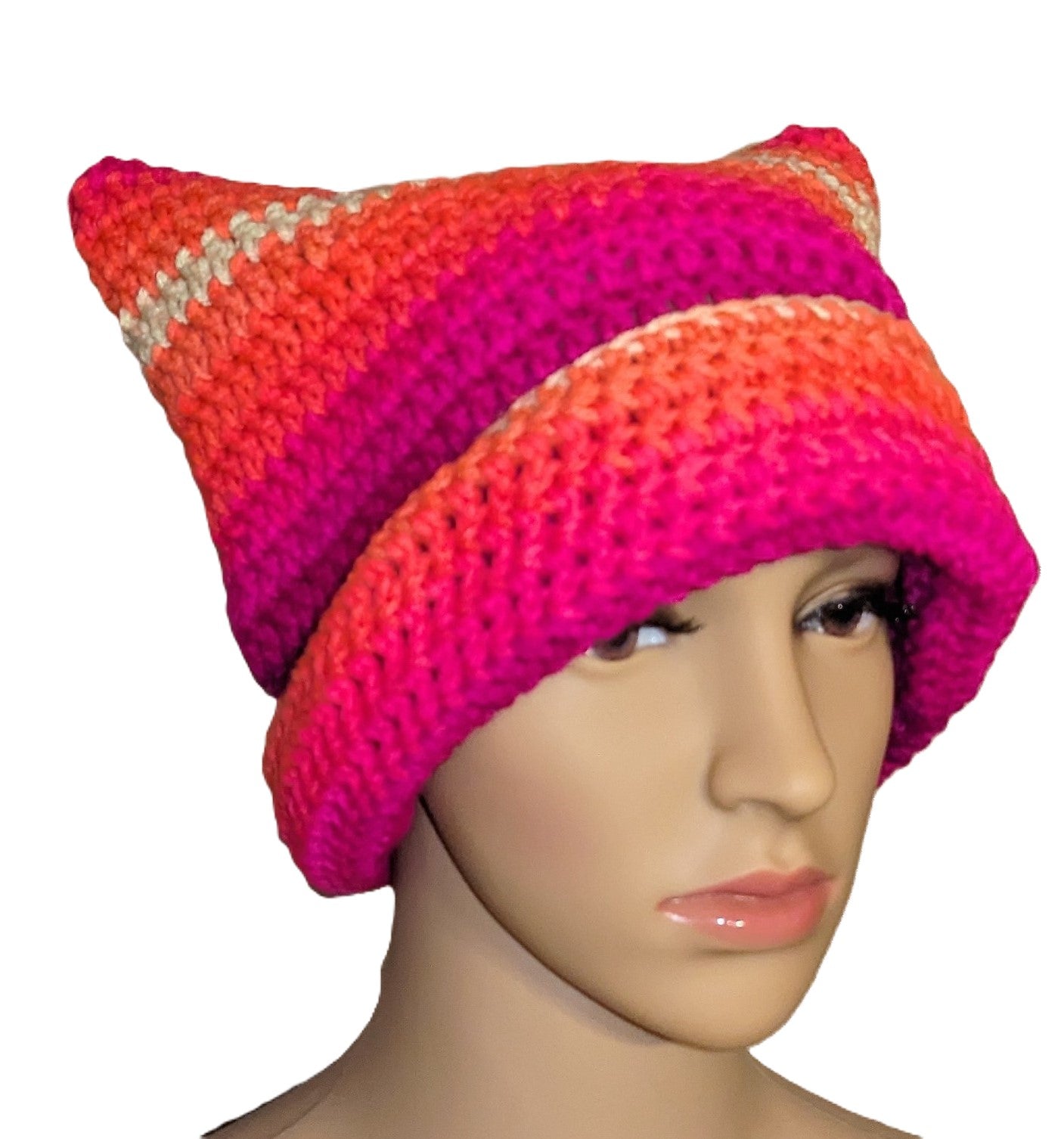 Cat design crochet hat