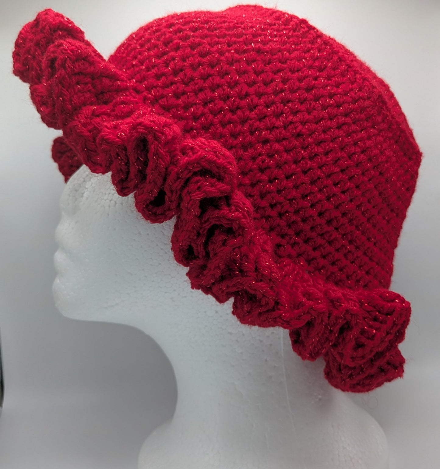Red ruffle bucket hat image 2